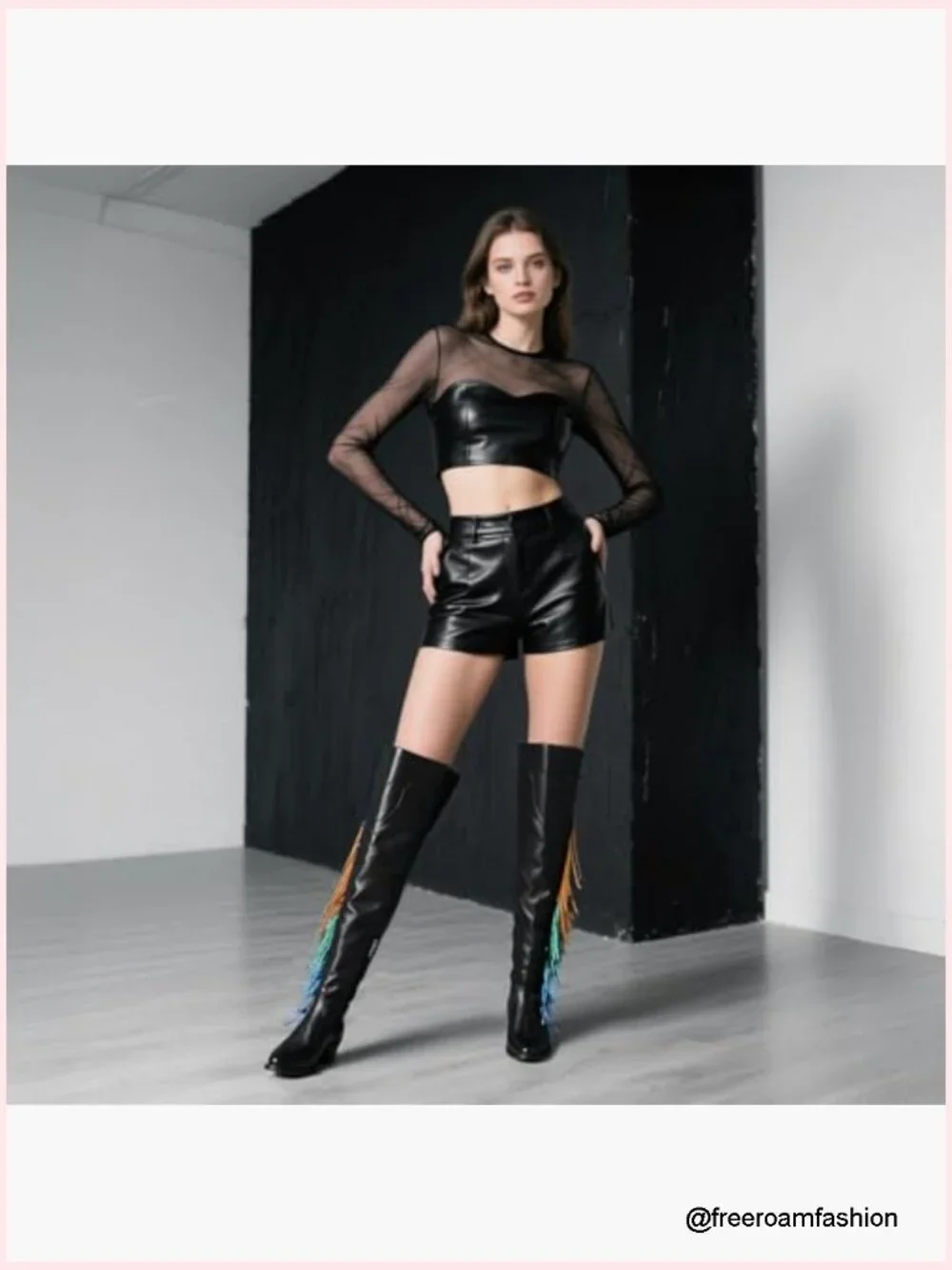 Knee High Faux Fur Lined Winter Boots with Pointed Toe and Block Heel